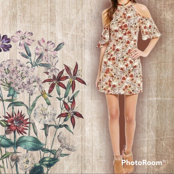 CHELSEA & VIOLET | JANUARY
Cold Shoulder Floral Print A-Line Mini Dress - Picture 2 of 8